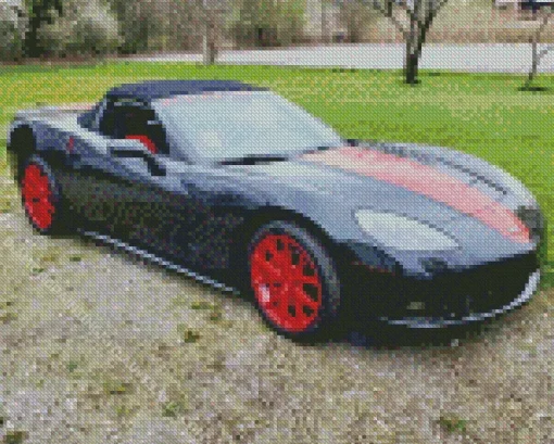 Red And Black Corvette Diamond Painting