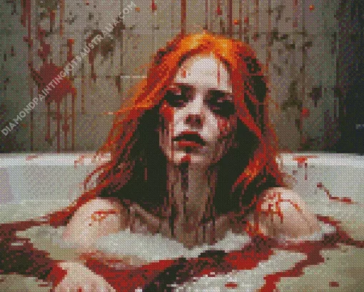 Scary Lady In Bathtub Diamond Painting