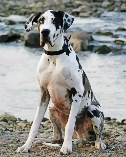 Speckled Great Dane Dog Diamond Painting