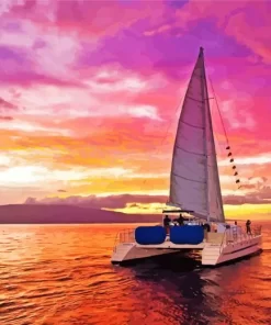 Sunset Boat Diamond Painting