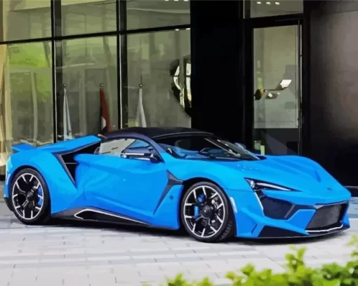 Super Blue Car Diamond Painting