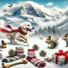 White Golden Retriever In Snow Diamond Painting