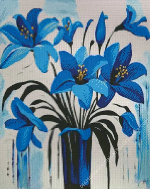 Blue Lilies Art Diamond Painting