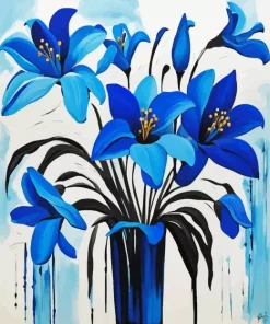 Blue Lilies Art Diamond Painting