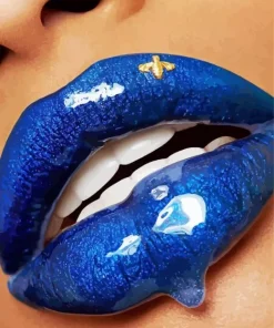 Blue Lips Diamond Painting