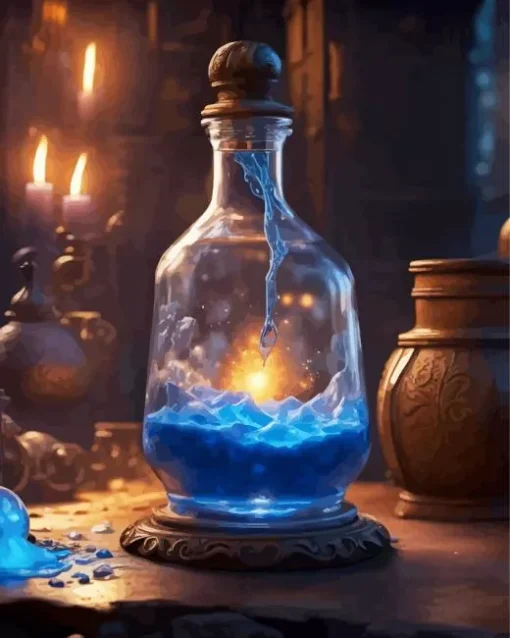 Blue Potion Bottle Diamond Painting