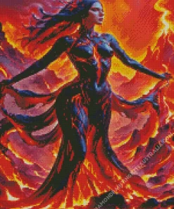 Burning Lava Woman Diamond Painting