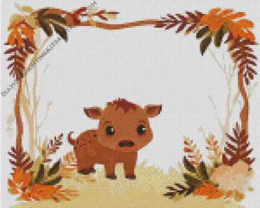 Cartoon Boar Baby Diamond Painting