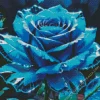 Glass Blue Rose Diamond Painting