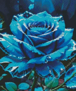 Glass Blue Rose Diamond Painting