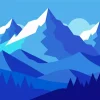 Illustration Blue Mountain Diamond Painting