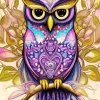 Purple Bohemian Owl Diamond Painting