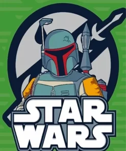 Star Wars Boba Fett Illustration Diamond Painting