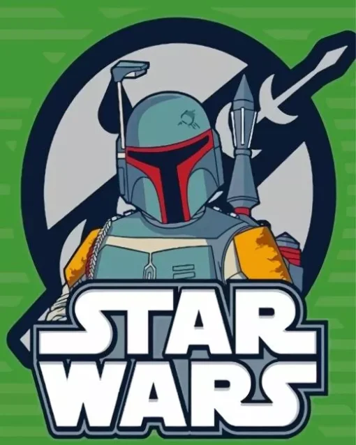 Star Wars Boba Fett Illustration Diamond Painting