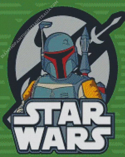 Star Wars Boba Fett Illustration Diamond Painting