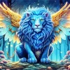 Winged Blue Lion Diamond Painting