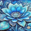 Aesthetic Blue Flower Diamond Painting