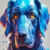 Aesthetic Blue Dog Art Diamond Painting