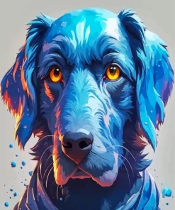 Aesthetic Blue Dog Art Diamond Painting