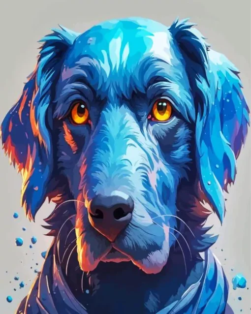 Aesthetic Blue Dog Art Diamond Painting