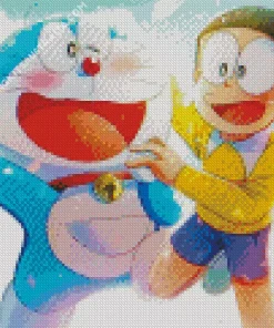 Aesthetic Nobita And Doraemon Art Diamond Painting