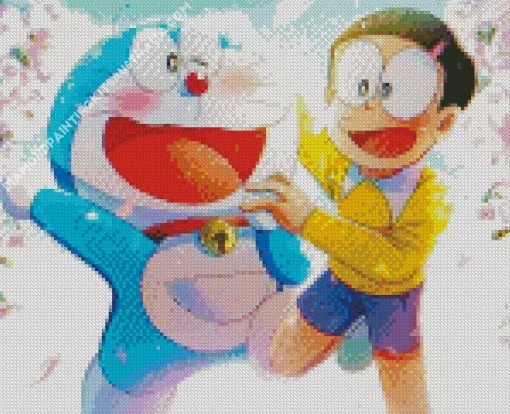 Aesthetic Nobita And Doraemon Art Diamond Painting