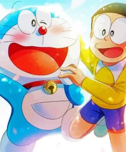 Aesthetic Nobita And Doraemon Art Diamond Painting