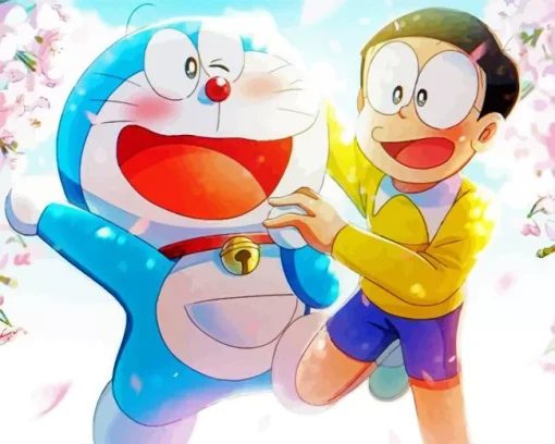 Aesthetic Nobita And Doraemon Art Diamond Painting