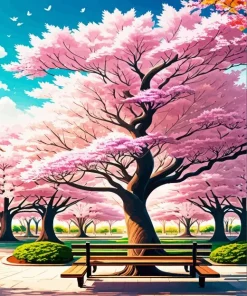 Bench Under A Tree Diamond Painting