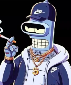 Bender Smoking Cigarette Diamond Painting