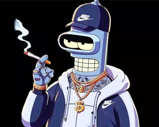 Bender Smoking Cigarette Diamond Painting