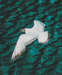 Bird Flying Over Ocean Diamond Painting