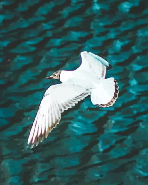 Bird Flying Over Ocean Diamond Painting