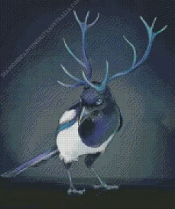 Bird With Antlers Diamond Painting