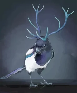 Bird With Antlers Diamond Painting