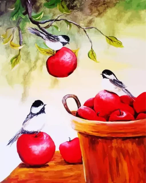 Birds Apple Tree Diamond Painting