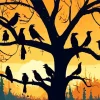 Birds Silhouette Diamond Painting