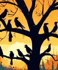 Birds Silhouette Diamond Painting