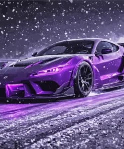 Black And Purple Car Diamond Painting