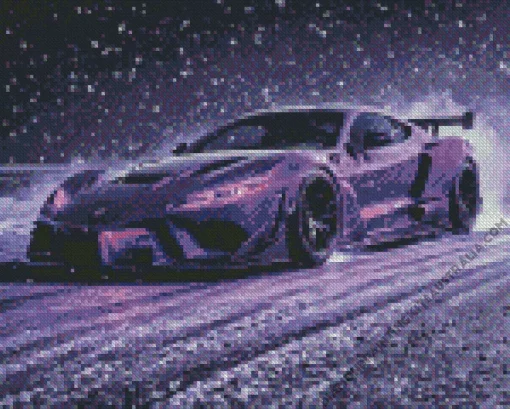 Black And Purple Car Diamond Painting