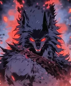 Black And Red Werewolf Diamond Painting