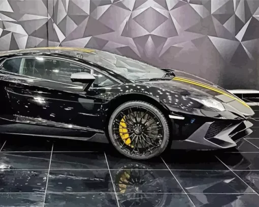 Black And Yellow Lambo Diamond Painting