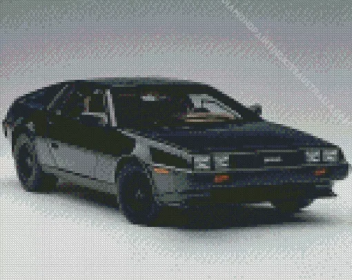 Black Delorean Car Diamond Painting