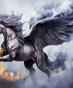 Black Horse With Wings Diamond Painting