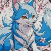 Blue Kitsune Diamond Painting