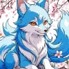 Blue Kitsune Diamond Painting