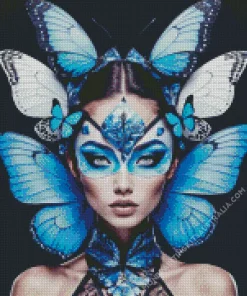 Blue Lady Butterfly Diamond Painting