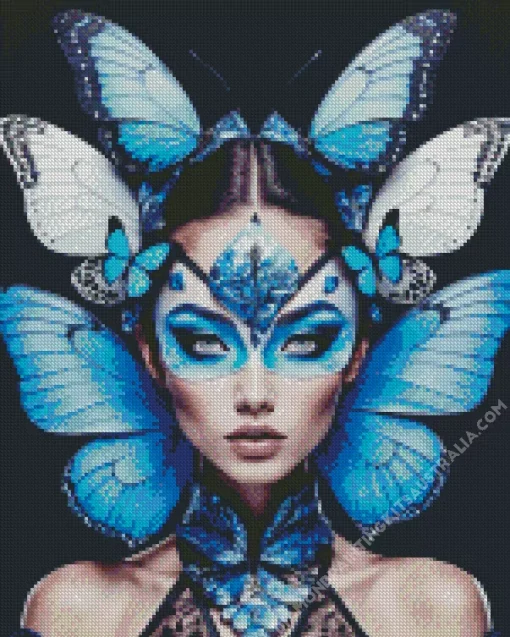 Blue Lady Butterfly Diamond Painting