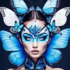 Blue Lady Butterfly Diamond Painting