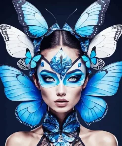 Blue Lady Butterfly Diamond Painting